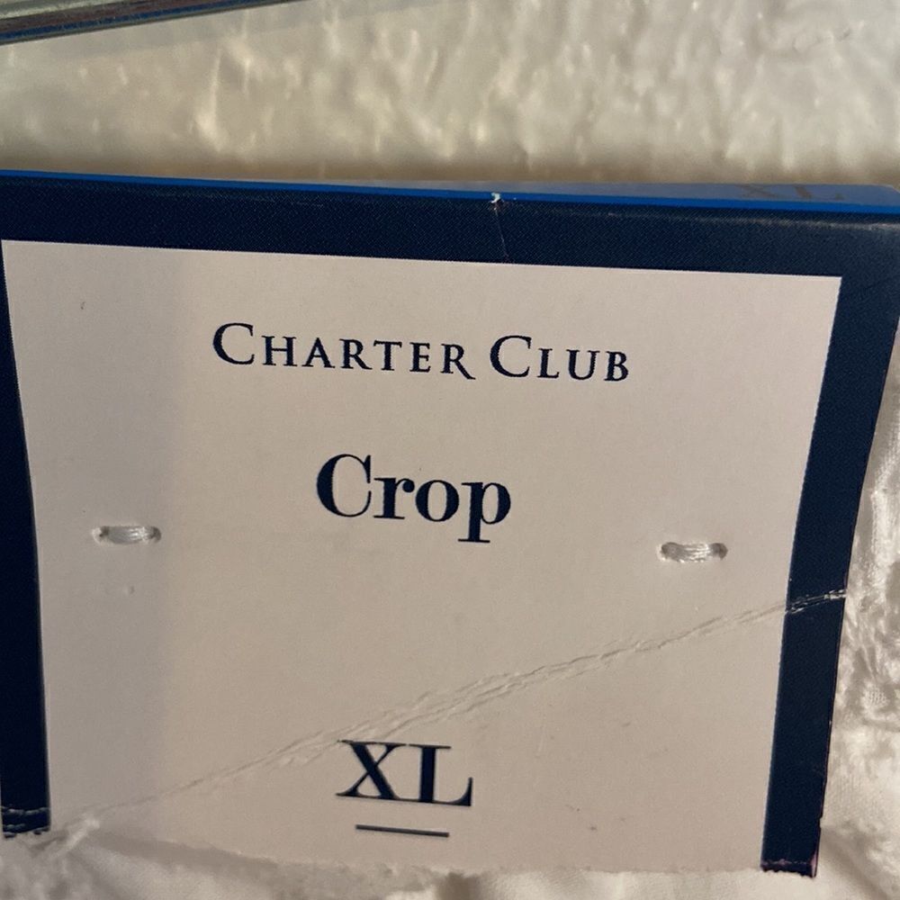 Charter Club Cropped Pointelle Womens Pull-On Pants X-Large Preppy Party NWT - Picture 7 of 10